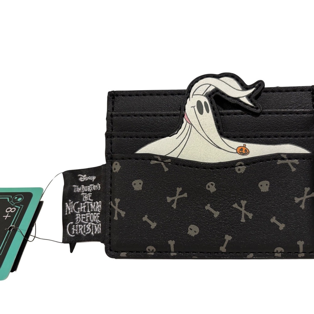 Loungefly Nightmare Before Christmas Zero Cardholder Black Faux Leather NEW